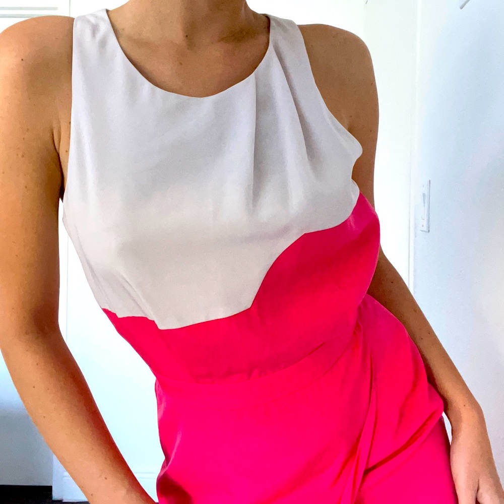 MIDI length Pink and White Sachin & Babi dress